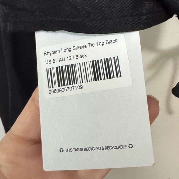 Princess Polly Rhydian Long Sleeve Tie Top Black - Picture 14 of 15